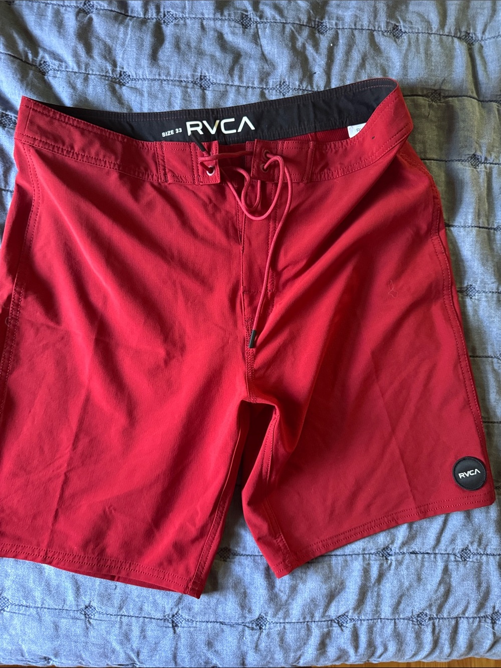 RVCA Red Men's Board Shorts with Lace Waist